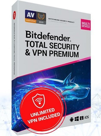Bitdefender Total Security + Premium VPN (PC) 5 Devices, 1 Year  - Bitdefender Key - EU